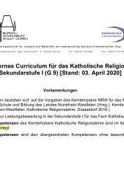 Curriculum Katholische Religionslehre S1