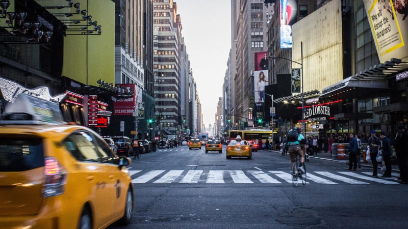 Blick in eine Straße in New York, USA